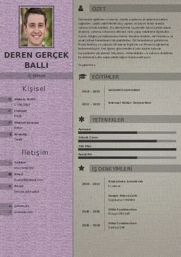 İç Mimar Cv Örnekleri cv indir